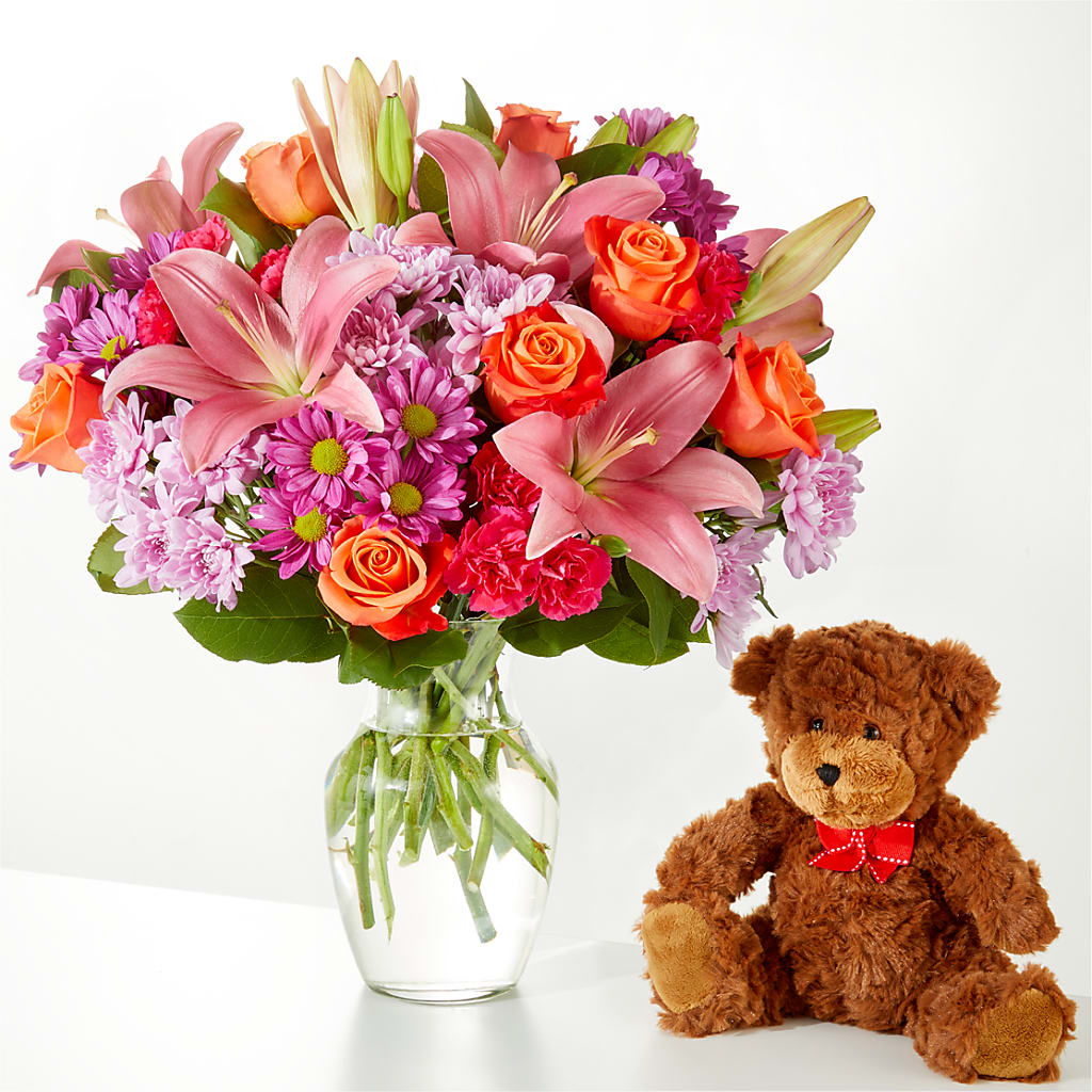 One and Only Bouquet and Bear Bundle – FRIEND'S FLOWERS, Los Angeles CA