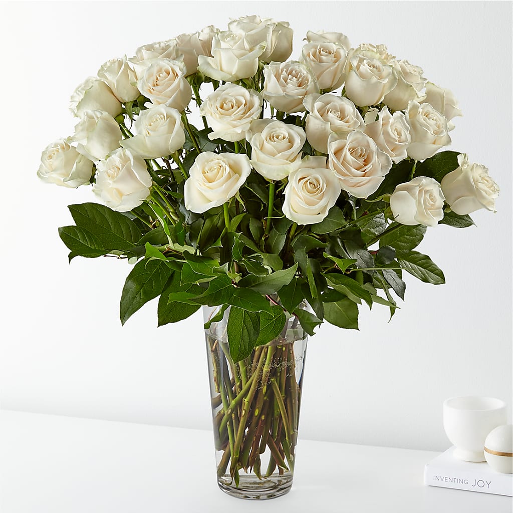 Long Stem White Rose Bouquet – FRIEND'S FLOWERS, Los Angeles CA