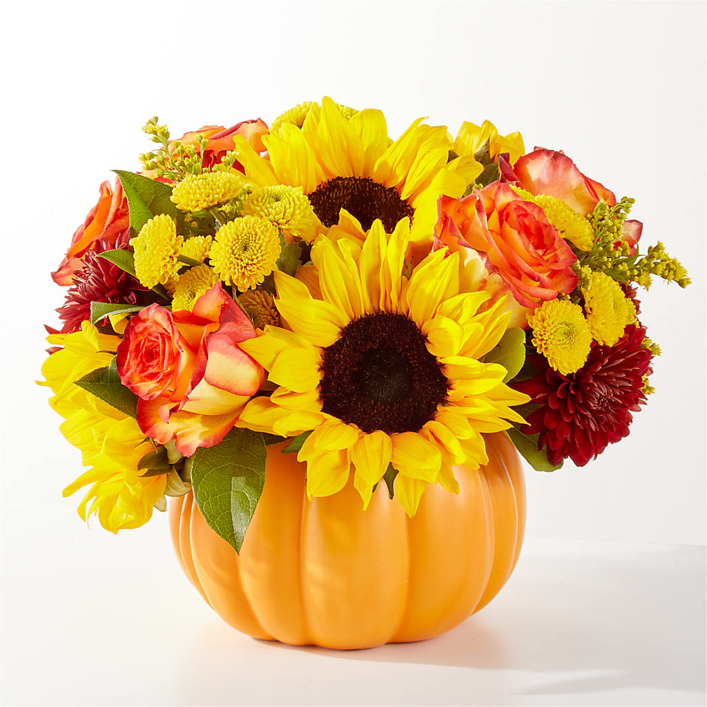 Golden Gourd Pumpkin Bouquet – FRIEND'S FLOWERS, Los Angeles CA
