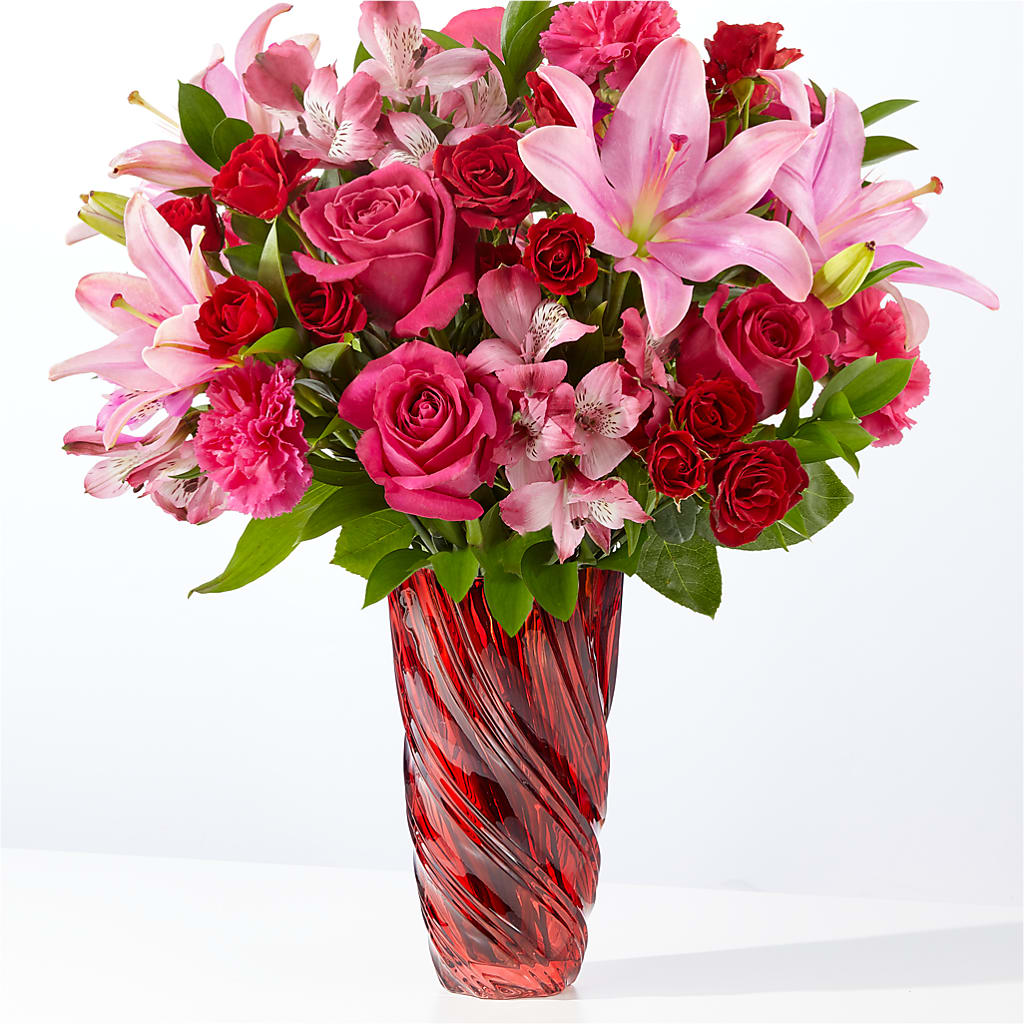 In Love Bouquet with Luxe Swirl Vase – FRIEND'S FLOWERS, Los Angeles CA