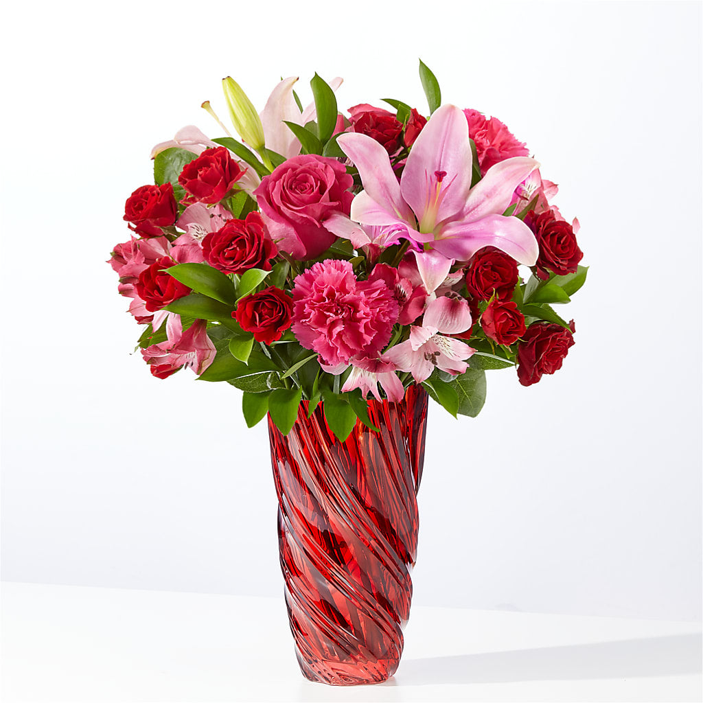 In Love Bouquet with Luxe Swirl Vase – FRIEND'S FLOWERS, Los Angeles CA