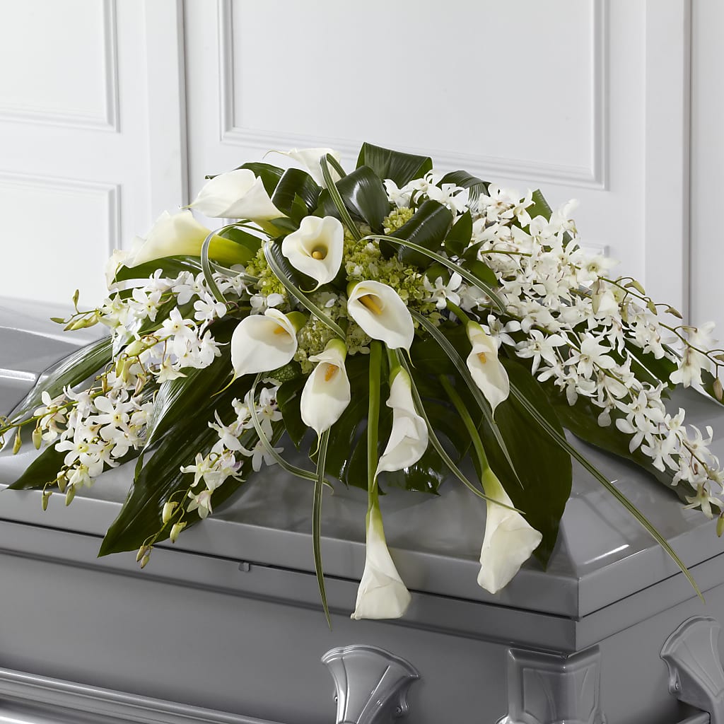 Angel Wings Casket Spray – FRIEND'S FLOWERS, Los Angeles CA