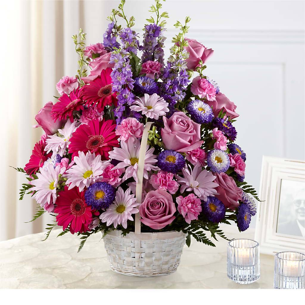Pastel Peace Basket – FRIEND'S FLOWERS, Los Angeles CA
