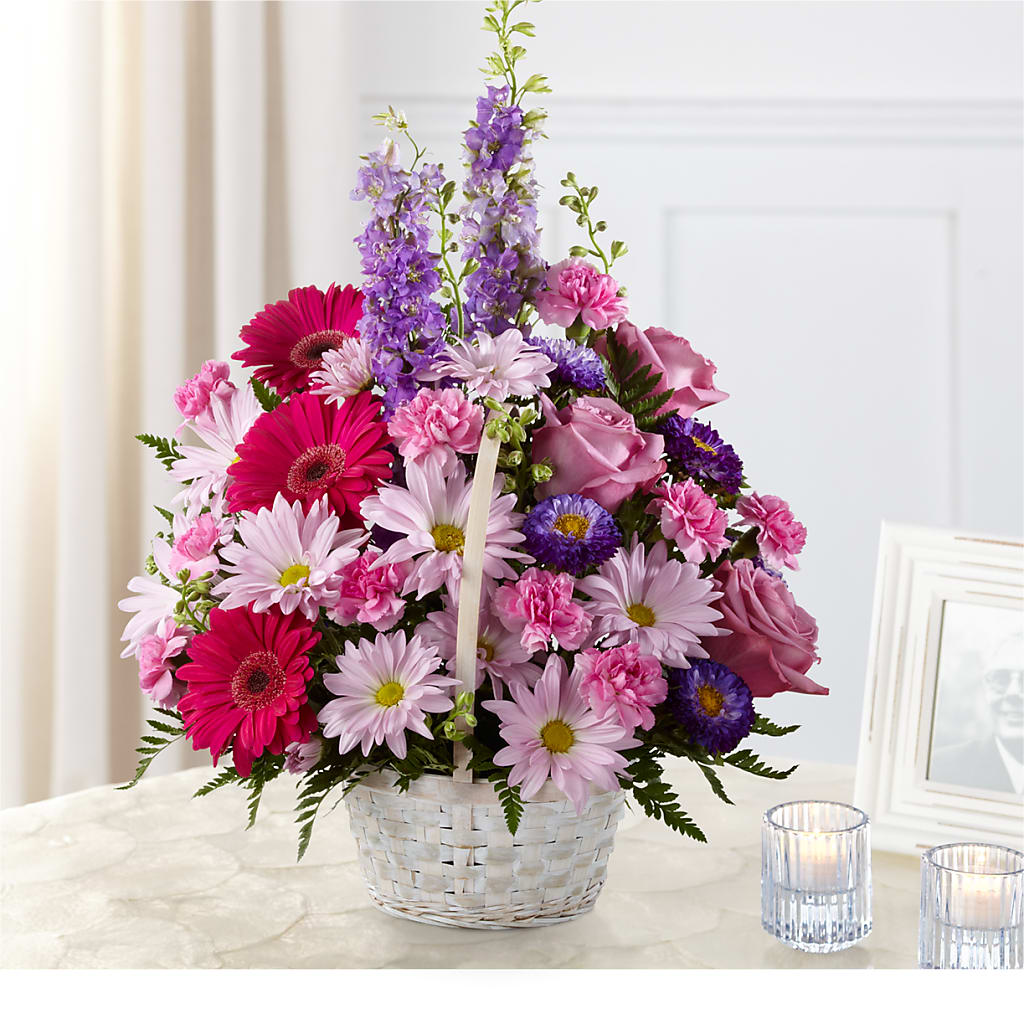 Pastel Peace Basket – FRIEND'S FLOWERS, Los Angeles CA