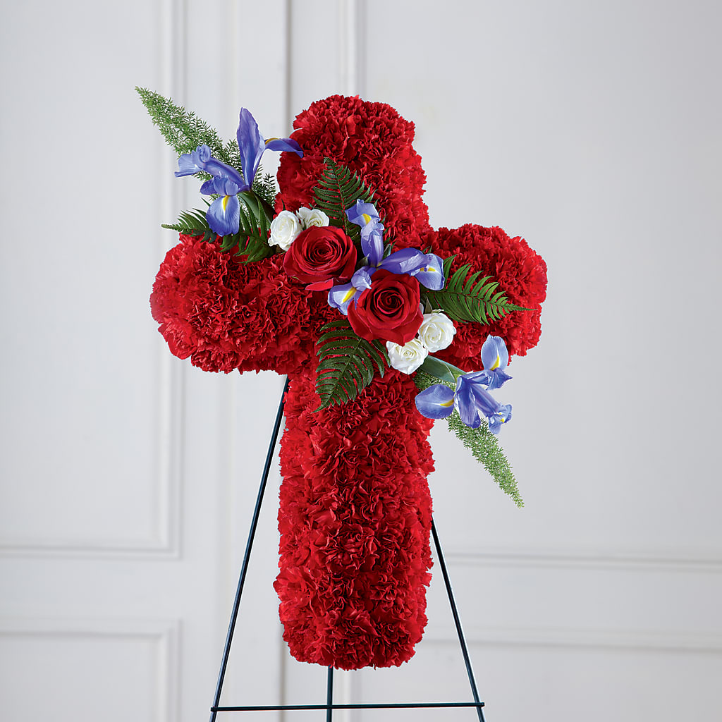 Faithful Hero Floral Cross – FRIEND'S FLOWERS, Los Angeles CA