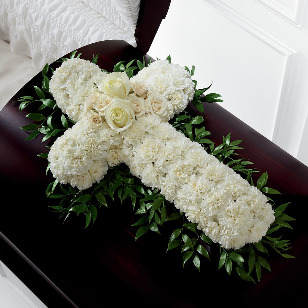 Peaceful Memories Casket Spray (Standard) – FRIEND'S FLOWERS, Los Angeles CA