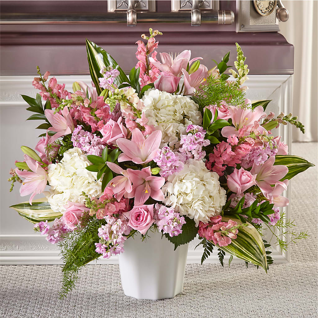 Simply Serene Floor Basket – FRIEND'S FLOWERS, Los Angeles CA
