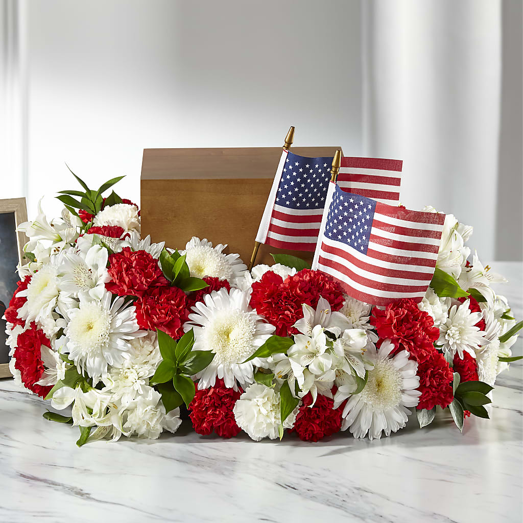 Spirit of Patriotism Cremation Adornment – FRIEND'S FLOWERS, Los Angeles CA