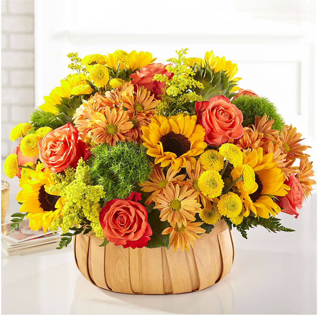 Harvest Sunflower Basket – FRIEND'S FLOWERS, Los Angeles CA