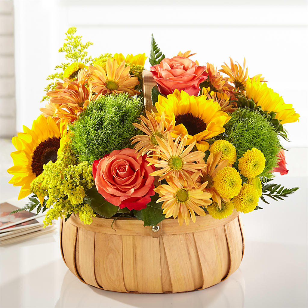Harvest Sunflower Basket – FRIEND'S FLOWERS, Los Angeles CA