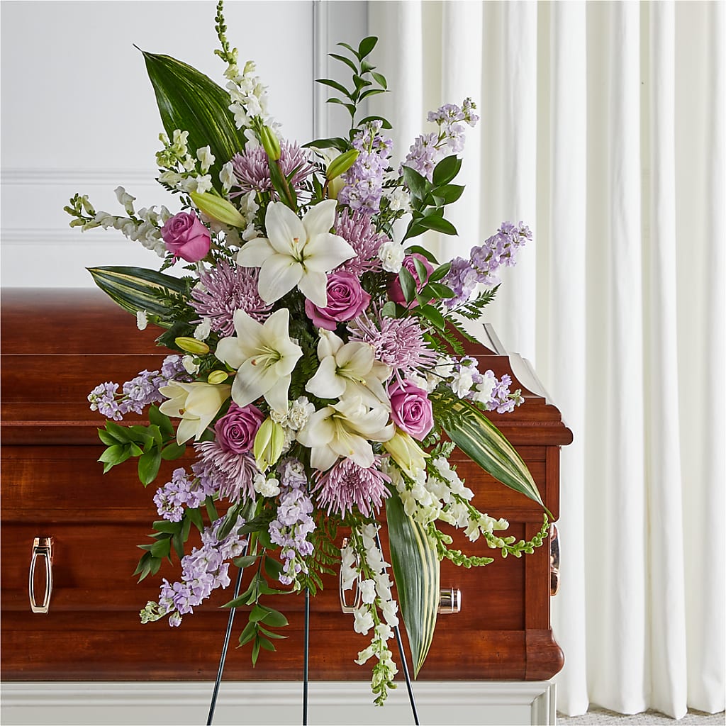 Grateful Hearts Standing Spray – FRIEND'S FLOWERS, Los Angeles CA
