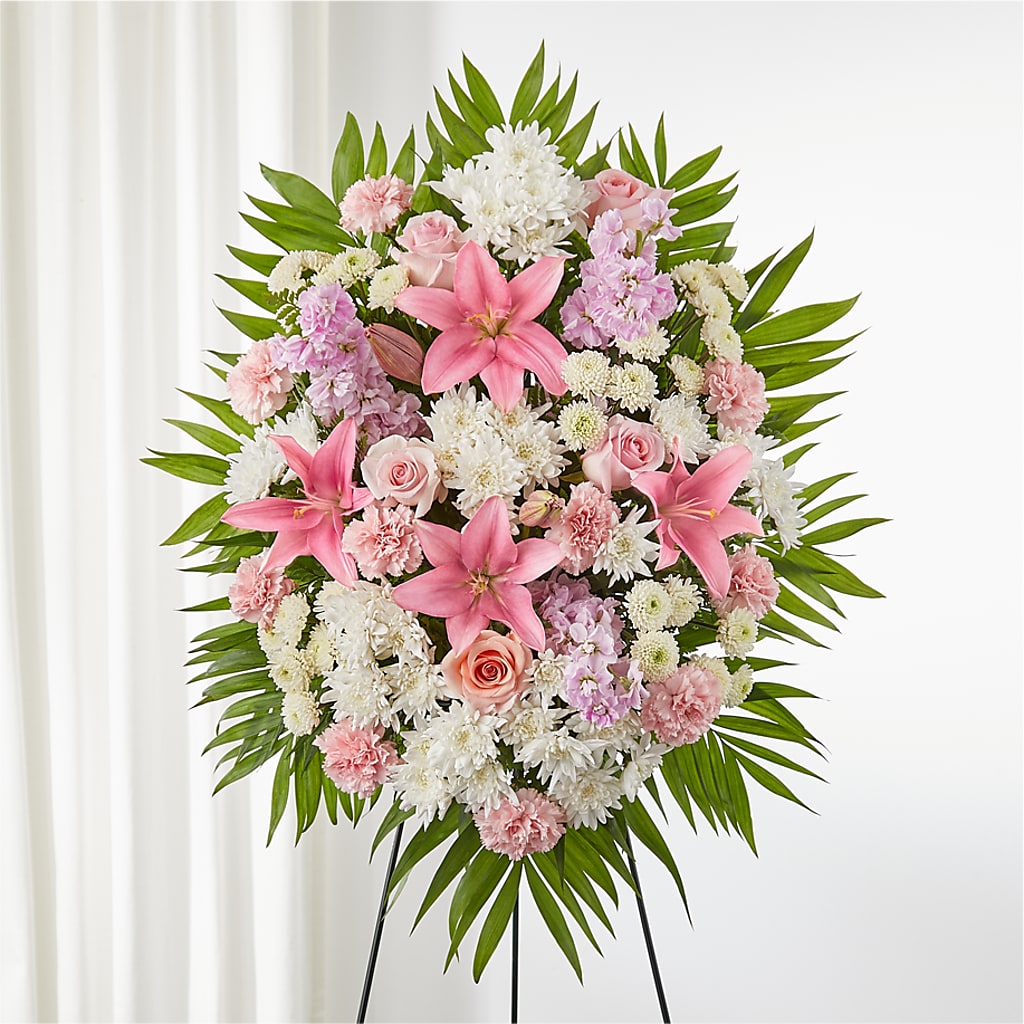 Offering Solace Standing Spray – FRIEND'S FLOWERS, Los Angeles CA