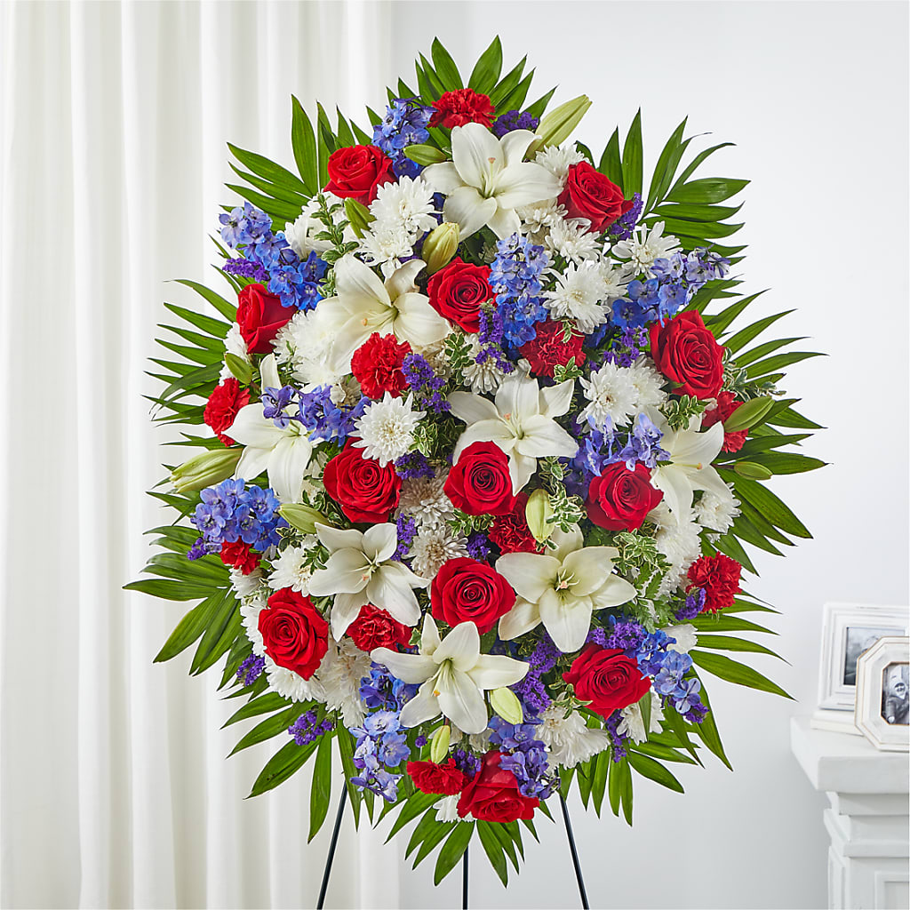 Cherished Service Standing Spray – FRIEND'S FLOWERS, Los Angeles CA