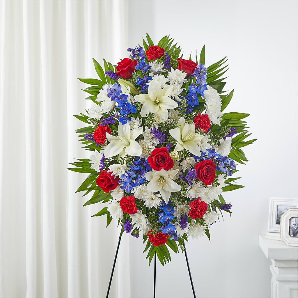 Cherished Service Standing Spray – FRIEND'S FLOWERS, Los Angeles CA