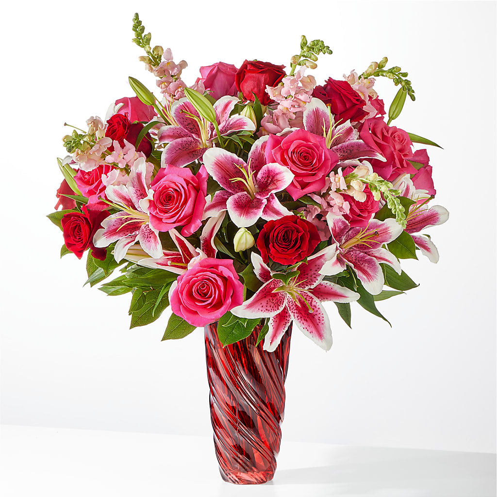 Always You Bouquet with Luxe Swirl Vase – FRIEND'S FLOWERS, Los Angeles CA
