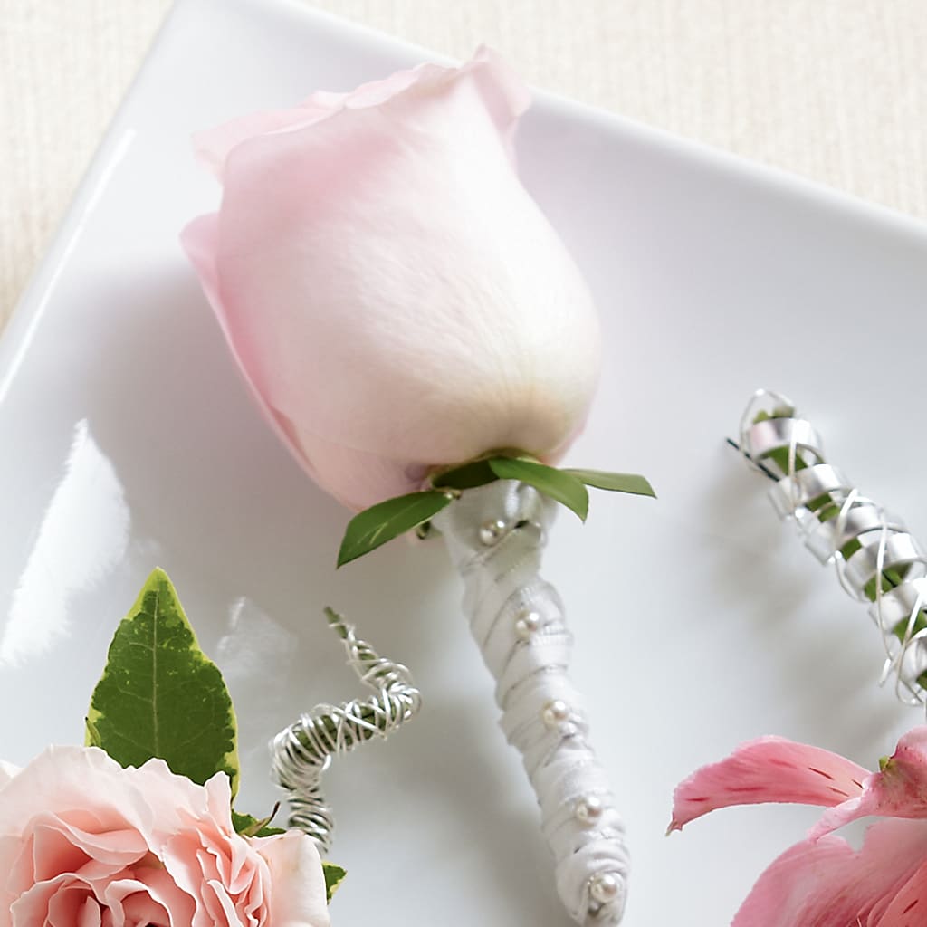 Pink Rose Boutonniere – FRIEND'S FLOWERS, Los Angeles CA