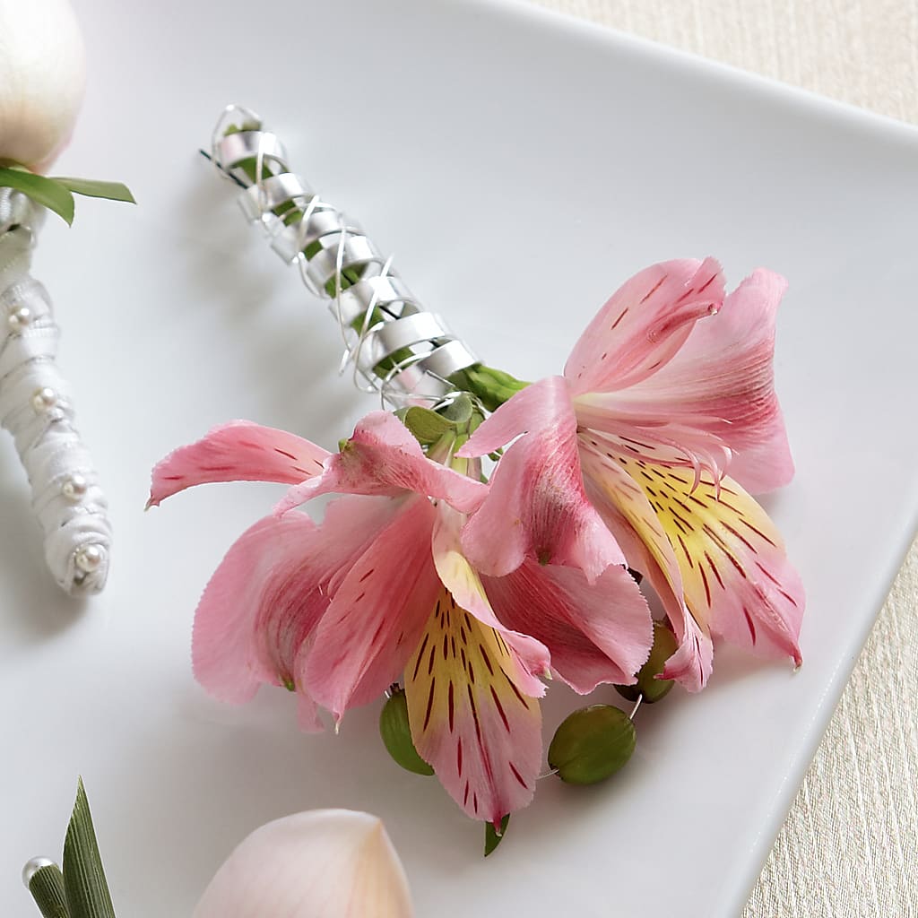 Pink Peruvian Lily Boutonniere – FRIEND'S FLOWERS, Los Angeles CA