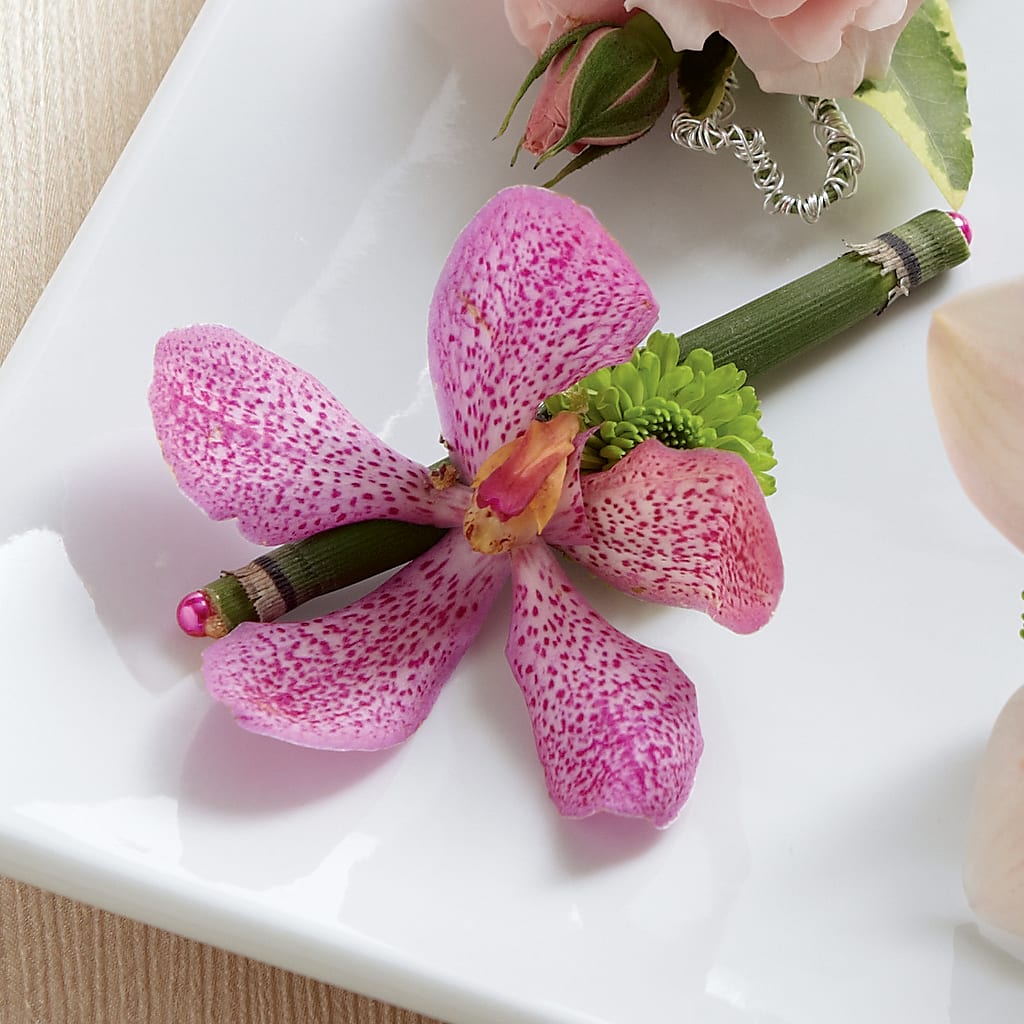 Pink Mokara Boutonniere – FRIEND'S FLOWERS, Los Angeles CA