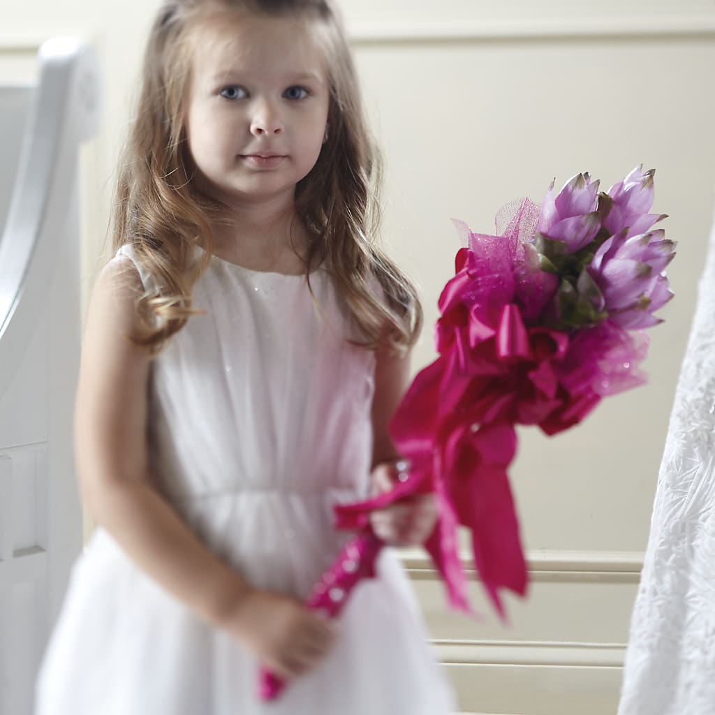 Sparkle Pink Flower Girl Bouquet – FRIEND'S FLOWERS, Los Angeles CA