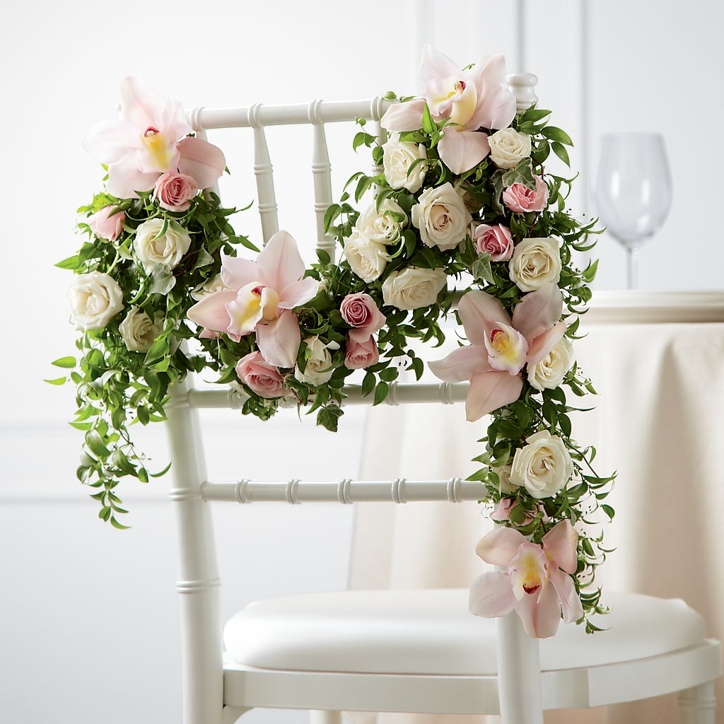 Orchid Rose Chair Décor – FRIEND'S FLOWERS, Los Angeles CA