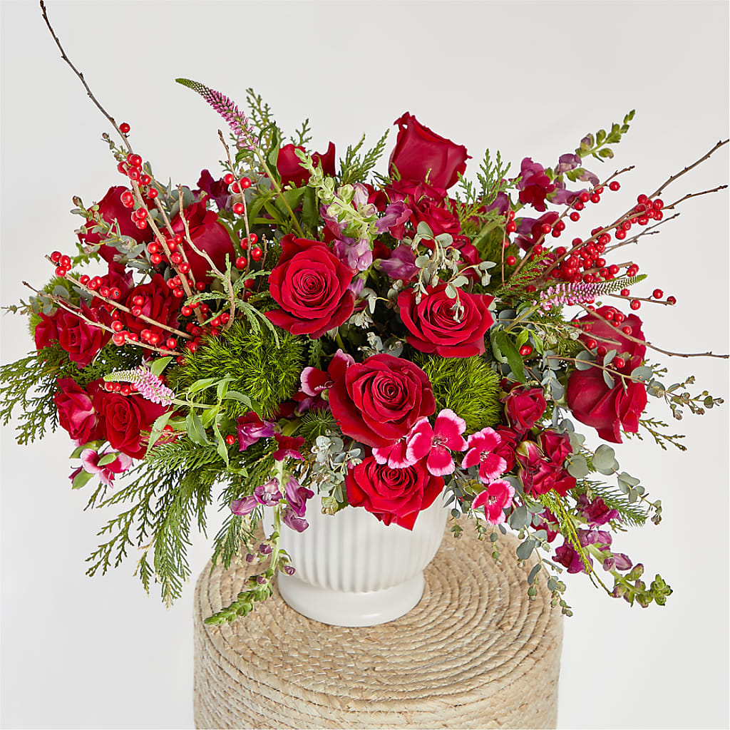 Big Red Bow Bouquet – FRIEND'S FLOWERS, Los Angeles CA