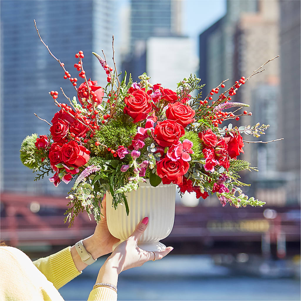 Big Red Bow Bouquet – FRIEND'S FLOWERS, Los Angeles CA