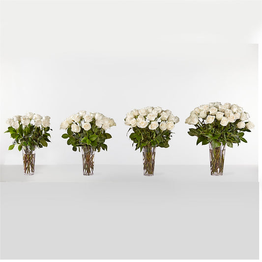 Long Stem White Rose Bouquet – FRIEND'S FLOWERS, Los Angeles CA