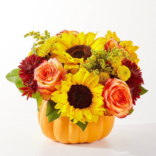 Golden Gourd Pumpkin Bouquet – FRIEND'S FLOWERS, Los Angeles CA