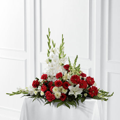 Crimson & White Arrangement – FRIEND'S FLOWERS, Los Angeles CA