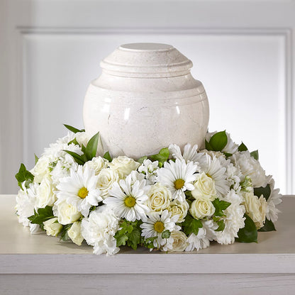 Ivory Gardens Cremation Adornment – FRIEND'S FLOWERS, Los Angeles CA