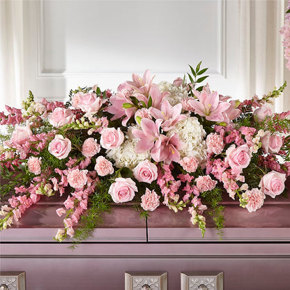 Life & Remembrance Casket Spray – FRIEND'S FLOWERS, Los Angeles CA