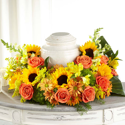 Faithful Sunflower Cremation Adornment – FRIEND'S FLOWERS, Los Angeles CA