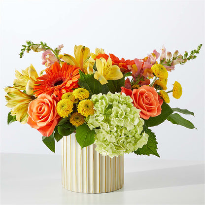 Autumn Sunshine Bouquet with Ivory Vase – FRIEND'S FLOWERS, Los Angeles CA