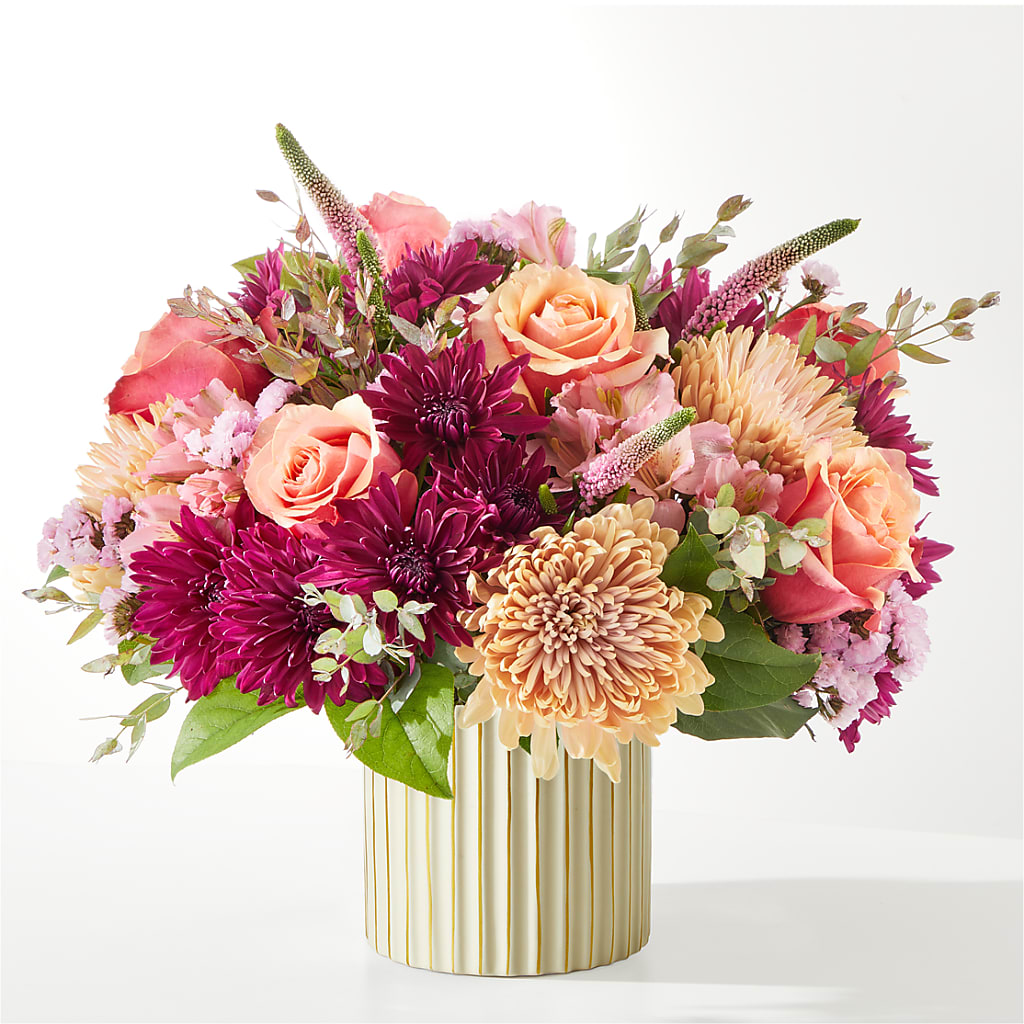 Berry Cobbler Bouquet with Ivory Vase – FRIEND'S FLOWERS, Los Angeles CA