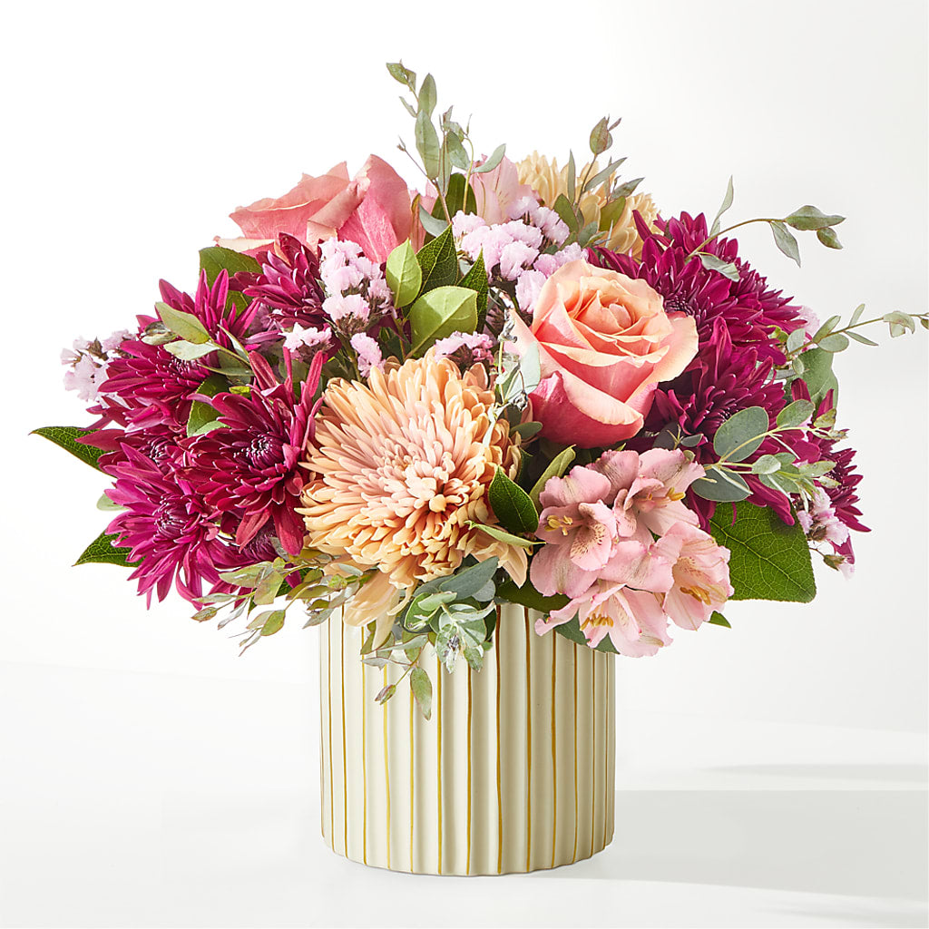 Berry Cobbler Bouquet with Ivory Vase – FRIEND'S FLOWERS, Los Angeles CA