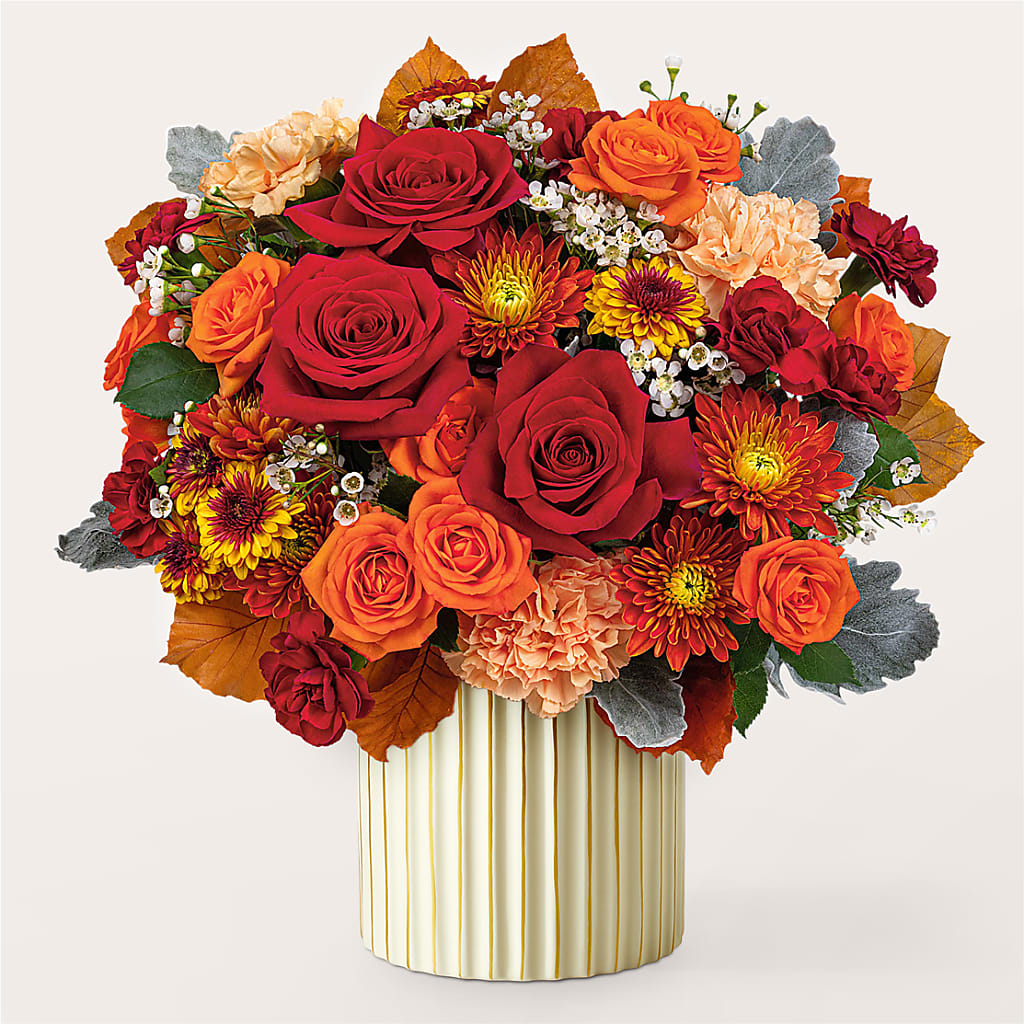 Merlot Bouquet with Ivory Vase – FRIEND'S FLOWERS, Los Angeles CA
