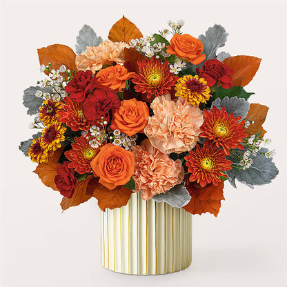 Merlot Bouquet with Ivory Vase – FRIEND'S FLOWERS, Los Angeles CA