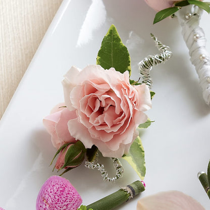 Pink Spray Rose Boutonniere – FRIEND'S FLOWERS, Los Angeles CA