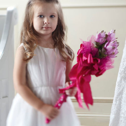 Sparkle Pink Flower Girl Bouquet – FRIEND'S FLOWERS, Los Angeles CA